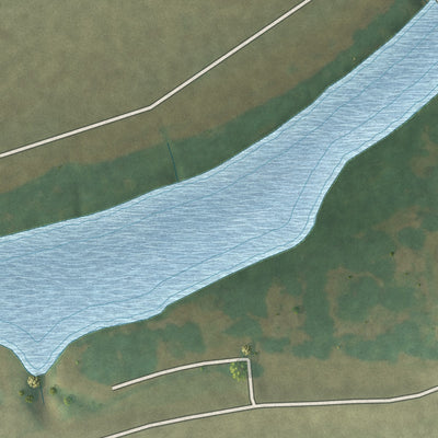 Second close-up of the map of Satartia, Mississippi print showing more streets and buildings