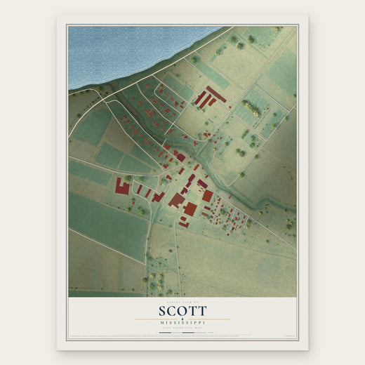 Scott, Mississippi map print, the full design