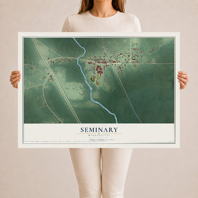 Map of Seminary, Mississippi, 24 x 36 inch unframed archival matte print