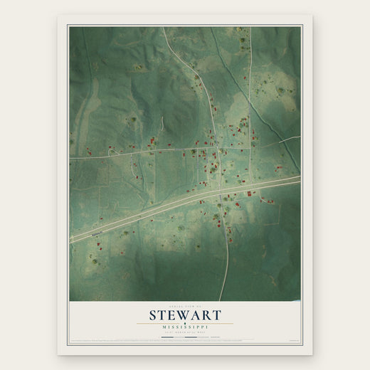 Stewart, Mississippi map print, the full design