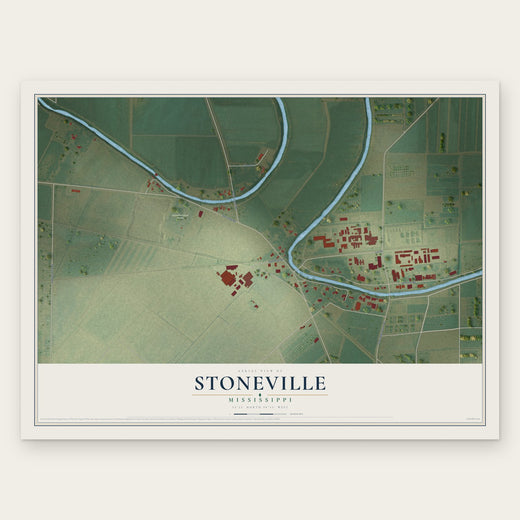 Stoneville, Mississippi map print, the full design