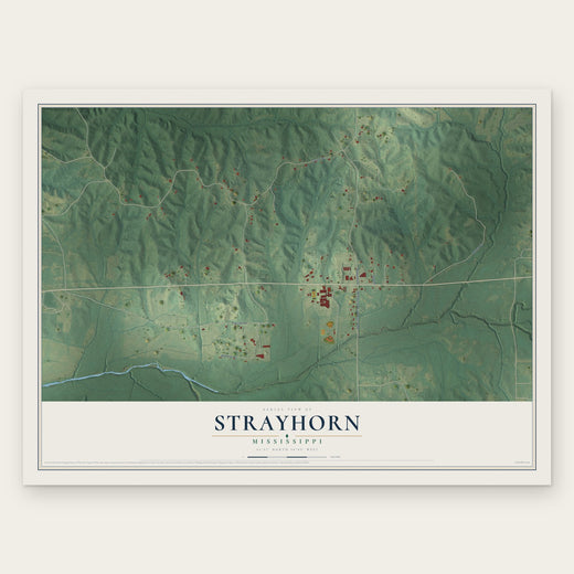 Strayhorn, Mississippi map print, the full design