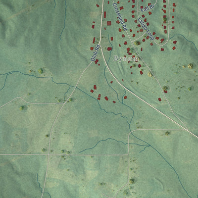 Second close-up of the map of Sumrall, Mississippi print showing more streets and buildings