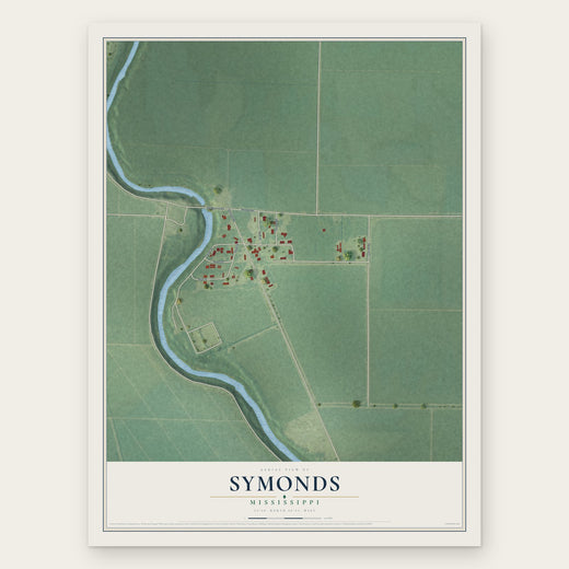 Symonds, Mississippi map print, the full design