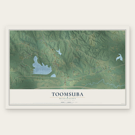 Toomsuba, Mississippi map print, the full design