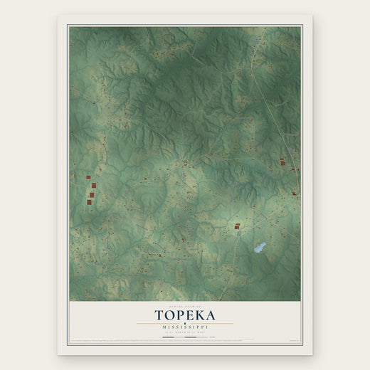 Topeka, Mississippi map print, the full design