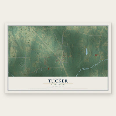 Tucker, Mississippi map print, the full design