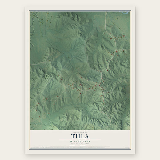 Tula, Mississippi map print, the full design