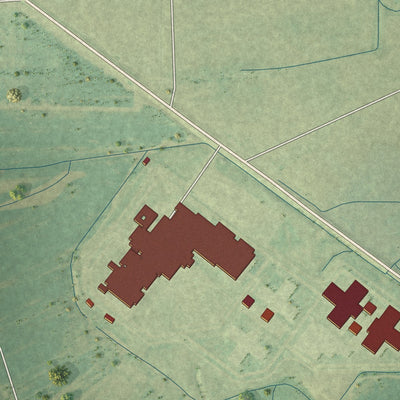 Second close-up of the map of Tutwiler, Mississippi print showing more streets and buildings
