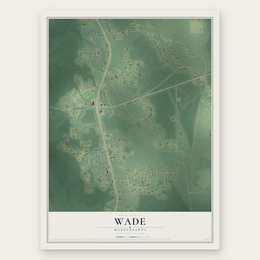 Wade, Mississippi map print, the full design