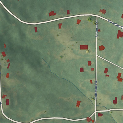 Second close-up of the map of West, Mississippi print showing more streets and buildings