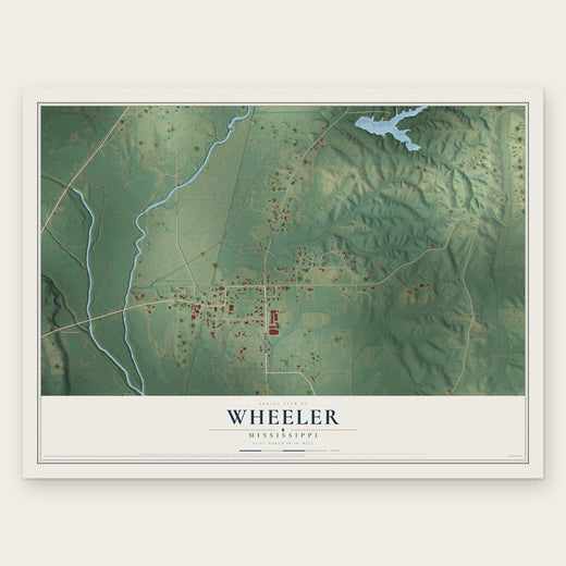 Wheeler, Mississippi map print, the full design