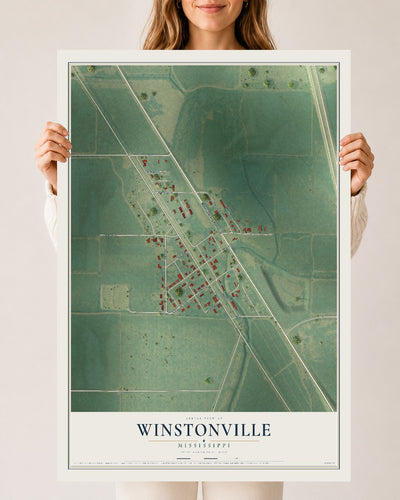 Map of Winstonville, Mississippi, 24 x 36 inch unframed archival matte print