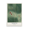 Map of Woodland, Mississippi, 12 x 18 inch unframed archival matte print