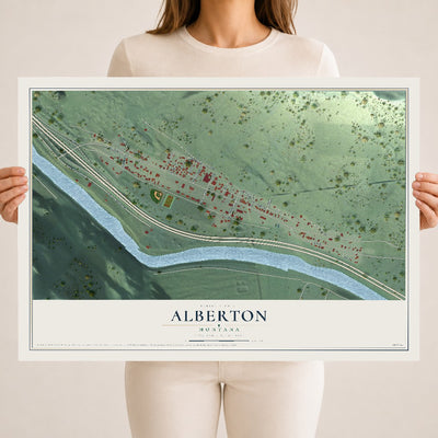 Map of Alberton, Montana, 18 x 24 inch unframed archival matte print