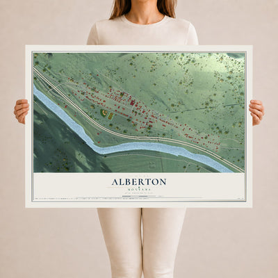 Map of Alberton, Montana, 24 x 36 inch unframed archival matte print