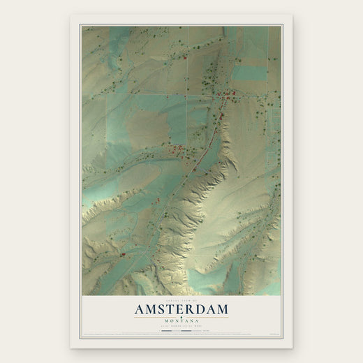 Amsterdam, Montana map print, the full design