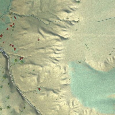 Close-up of the map of Amsterdam, Montana print showing street and building detail