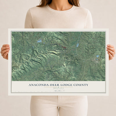 Map of Anaconda-Deer Lodge County, Montana, 12 x 18 inch unframed archival matte print