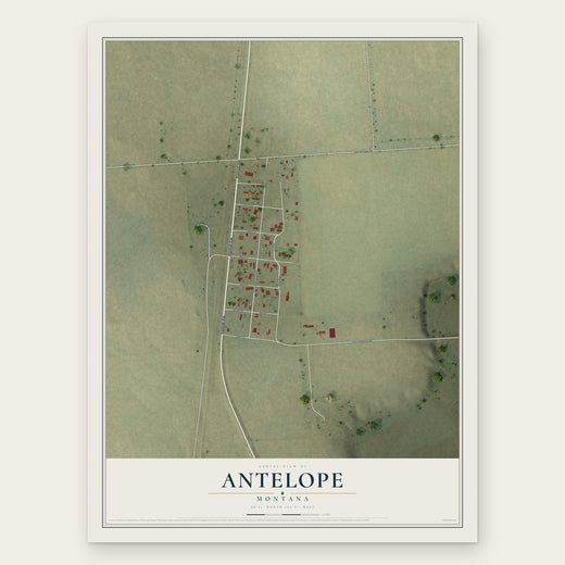Antelope, Montana map print, the full design