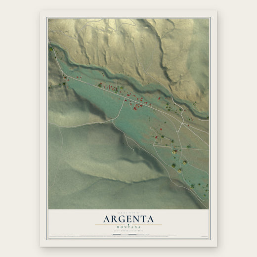 Argenta, Montana map print, the full design