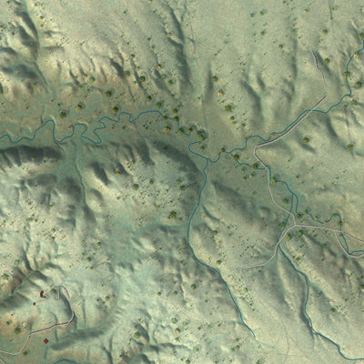 Close-up of the map of Ashland, Montana print showing street and building detail