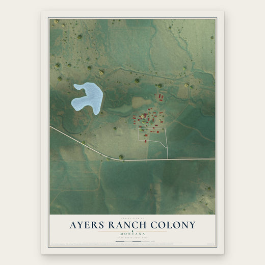 Ayers Ranch Colony, Montana map print, the full design