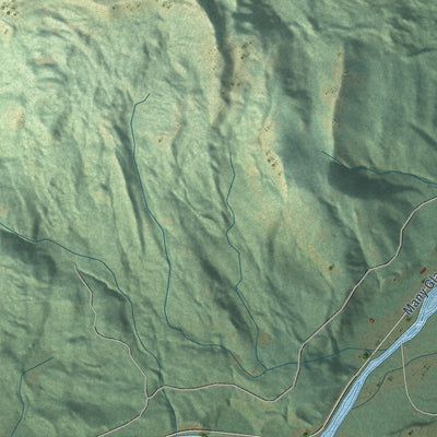 Close-up of the map of Babb, Montana print showing street and building detail