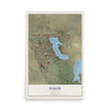 Map of Baker, Montana, 12 x 18 inch unframed archival matte print