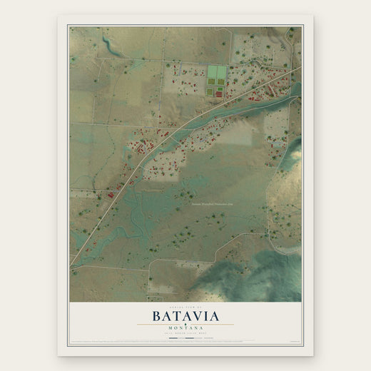 Batavia, Montana map print, the full design