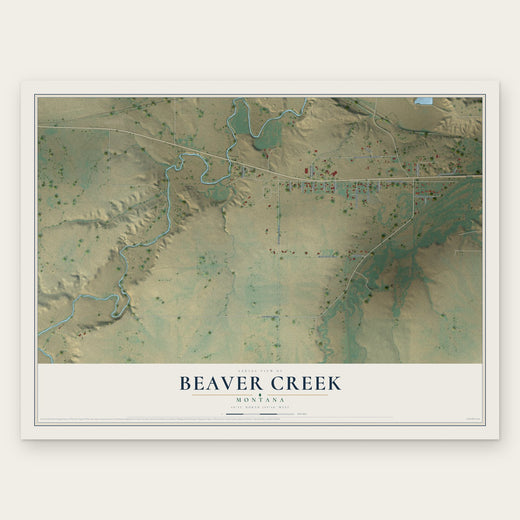 Beaver Creek, Montana map print, the full design