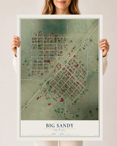 Map of Big Sandy, Montana, 24 x 36 inch unframed archival matte print