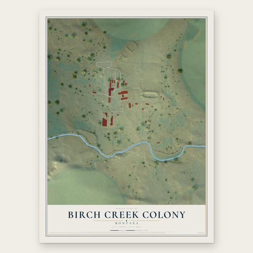 Birch Creek Colony, Montana map print, the full design