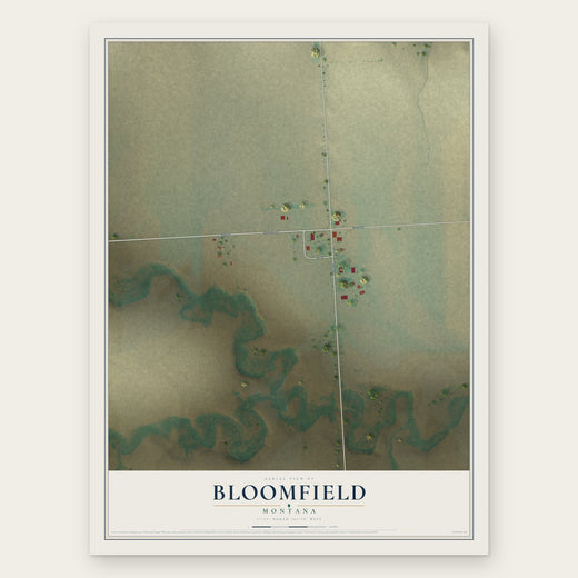 Bloomfield, Montana map print, the full design
