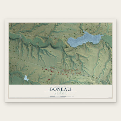 Boneau, Montana map print, the full design