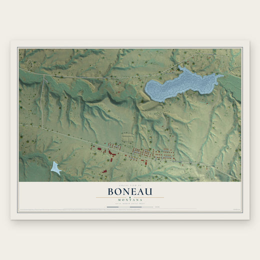 Boneau, Montana map print, the full design