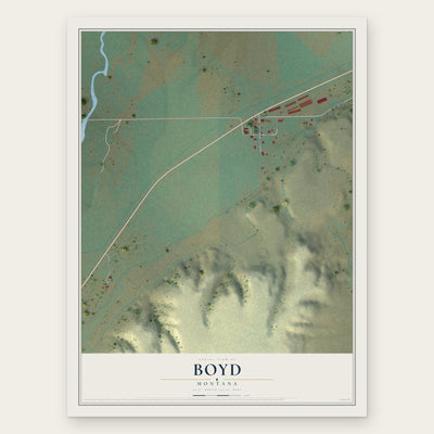 Boyd, Montana map print, the full design