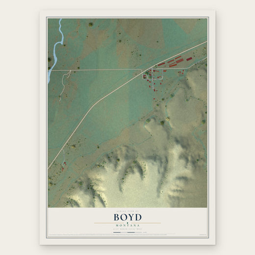 Boyd, Montana map print, the full design