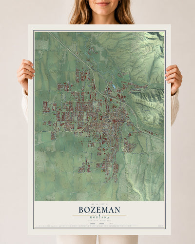 Map of Bozeman, Montana, 24 x 36 inch unframed archival matte print