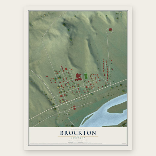 Brockton, Montana map print, the full design