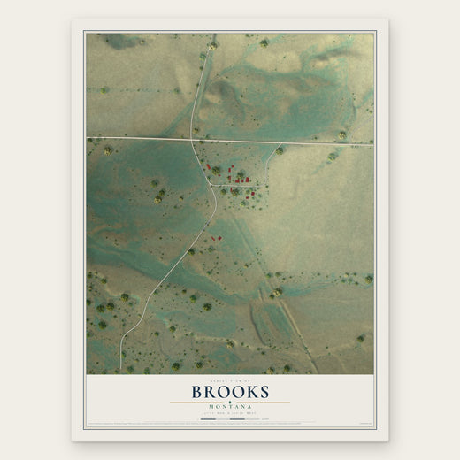 Brooks, Montana map print, the full design