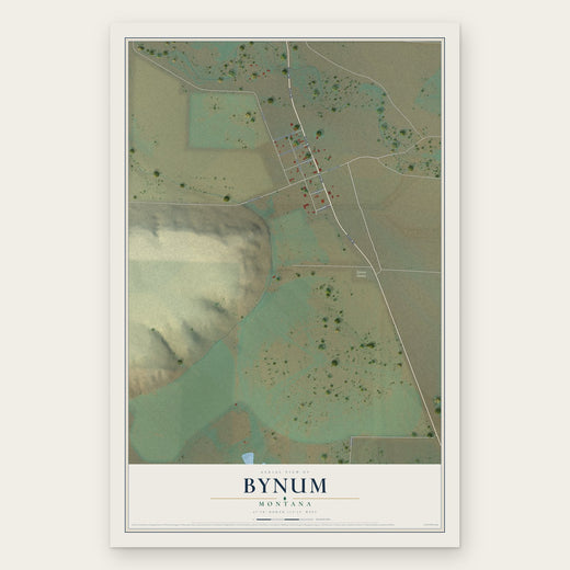 Bynum, Montana map print, the full design