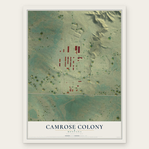 Camrose Colony, Montana map print, the full design