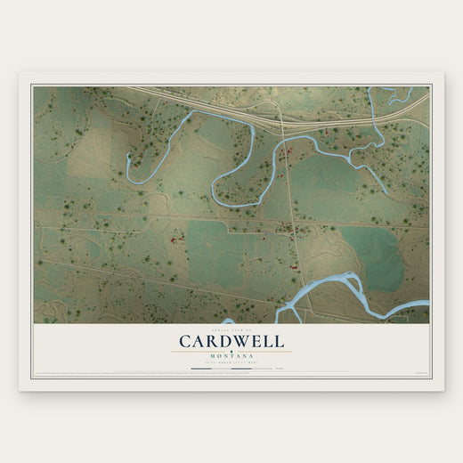 Cardwell, Montana map print, the full design