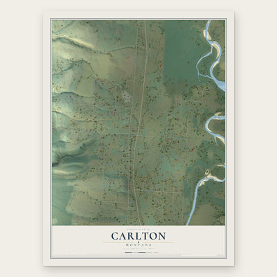 Carlton, Montana map print, the full design