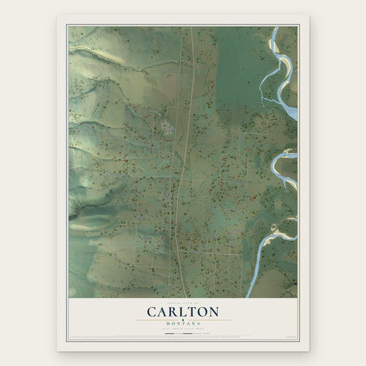 Carlton, Montana map print, the full design