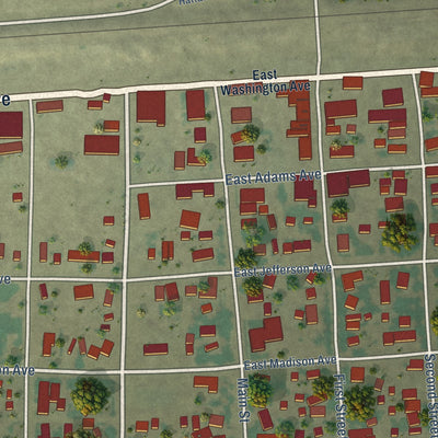 Close-up of the map of Chester, Montana print showing street and building detail