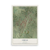 Map of Circle, Montana, 12 x 18 inch unframed archival matte print