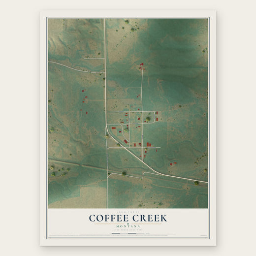 Coffee Creek, Montana map print, the full design