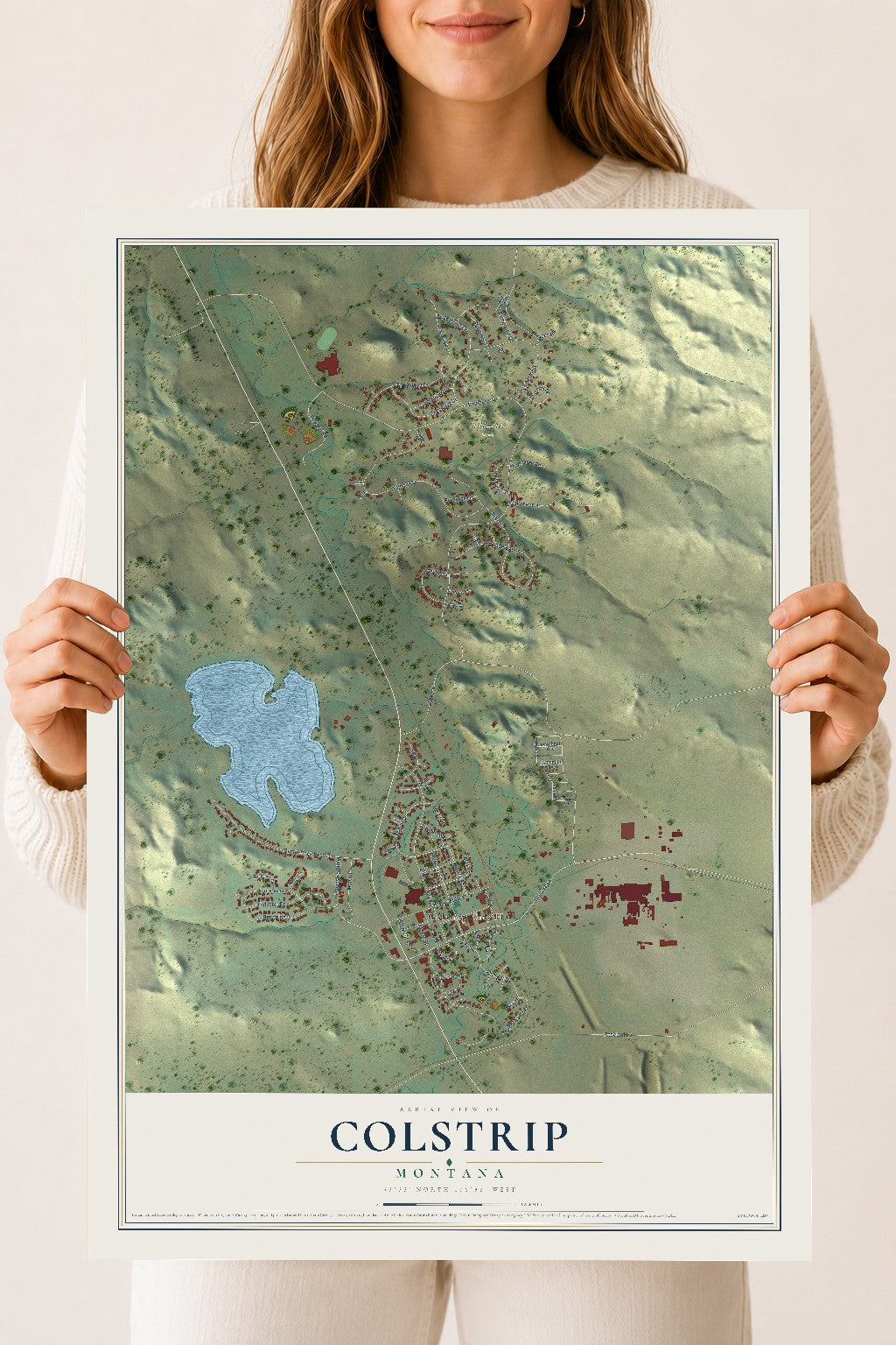 Map of Colstrip, Montana, 18 x 24 inch unframed archival matte print
